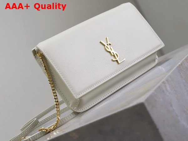 Saint Laurent Cassandre Phone Holder in Smooth Leather Blanc Vintage Replica