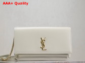 Saint Laurent Cassandre Phone Holder in Smooth Leather Blanc Vintage Replica
