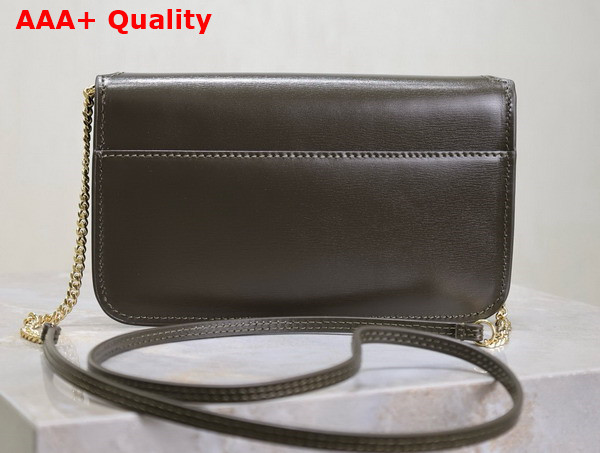 Saint Laurent Cassandre Phone Holder in Smooth Leather Light Musk Replica