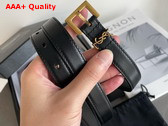 Saint Laurent Cassandre Thin Belt with Square Buckle in Black Box Saint Laurent Leather Replica