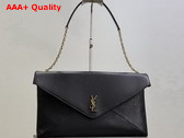 Saint Laurent Cassandre XXL Envelope Pouch On Chain in Lambskin Black Replica