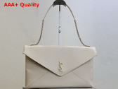 Saint Laurent Cassandre XXL Envelope Pouch On Chain in Lambskin Blanc Vintage Replica