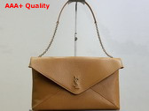 Saint Laurent Cassandre XXL Envelope Pouch On Chain in Lambskin Dark Cork Replica