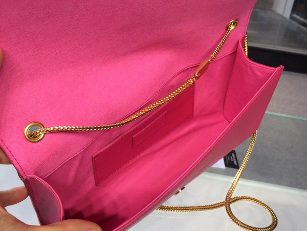 Saint Laurent Classic Large Monogram Saint Laurent Tassel Satchel in Pink Leather for Sale