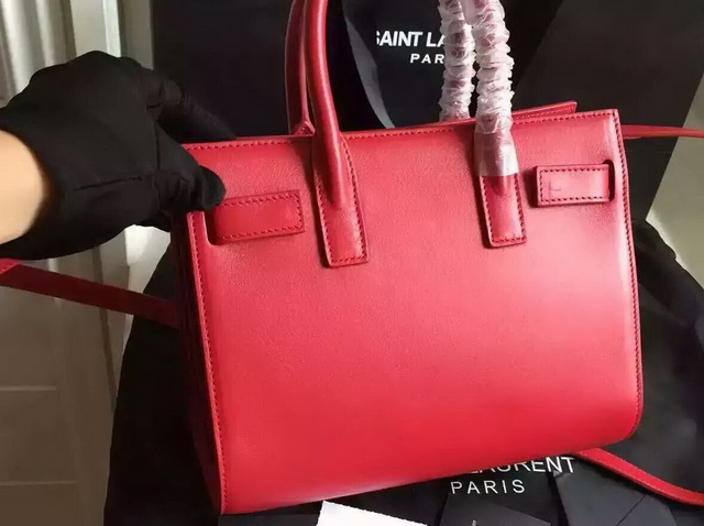 Saint Laurent Classic Nano Sac De Jour Bag in Lipstick Red Leather for Sale