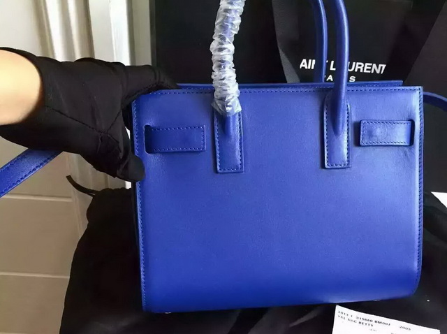 Saint Laurent Classic Nano Sac De Jour Bag in Royal Blue Leather for Sale