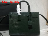 Saint Laurent Classic Sac de Jour Baby in Green Crocodile Embossed Matte Leather Replica