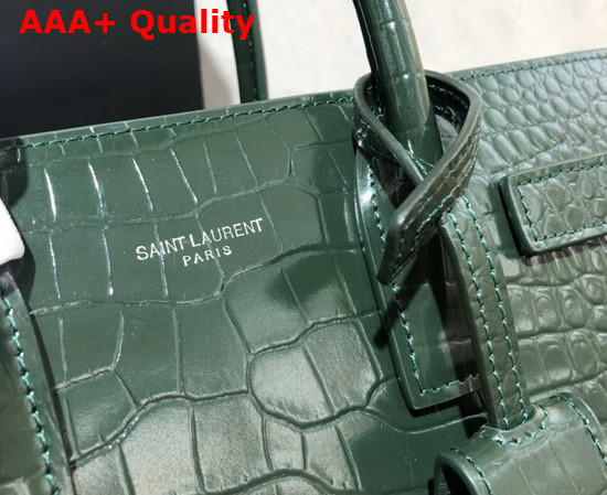 Saint Laurent Classic Sac de Jour Baby in Green Crocodile Embossed Matte Leather Replica