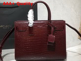 Saint Laurent Classic Sac de Jour Baby in Opyum Red Crocodile Embossed Matte Leather Replica