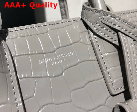 Saint Laurent Classic Sac de Jour Nano in Grey Crocodile Embossed Matte Leather Replica