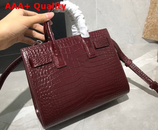 Saint Laurent Classic Sac de Jour Nano in Opyum Red Crocodile Embossed Matte Leather Replica