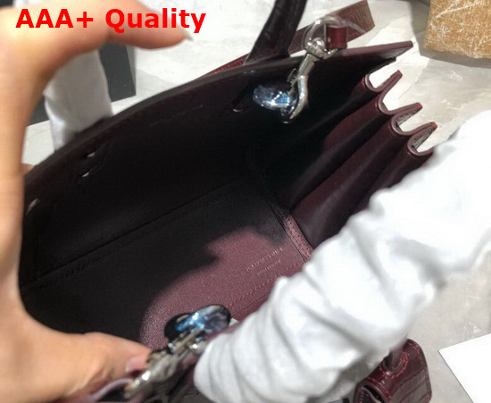 Saint Laurent Classic Sac de Jour Nano in Opyum Red Crocodile Embossed Matte Leather Replica