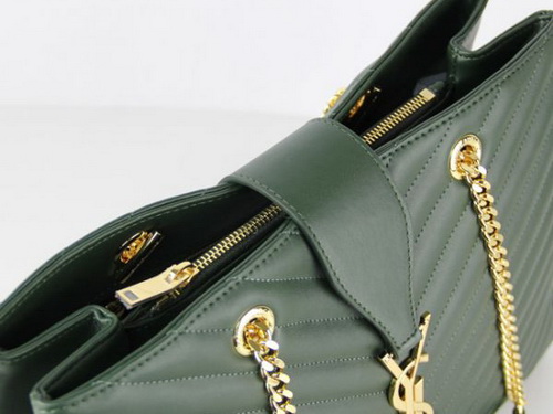 Saint Laurent Classic Saint Laurent Shopper Tote With Metal Chain Dark Green for Sale