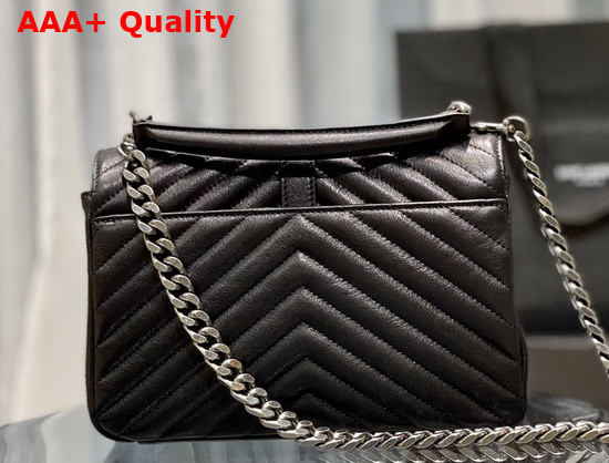 Saint Laurent College Medium in Quilted Leahter Black Replica