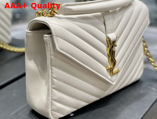 Saint Laurent College Medium in Quilted Leather Blanc Vintage Replica