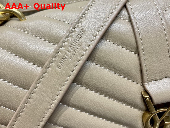 Saint Laurent College Medium in Quilted Leather Dark Beige Replica