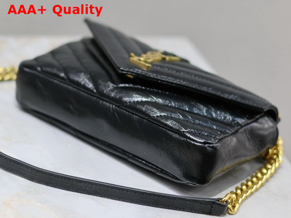 Saint Laurent College Mini in Shiny Leather Black Replica