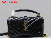 Saint Laurent College Mini in Shiny Leather Black Replica