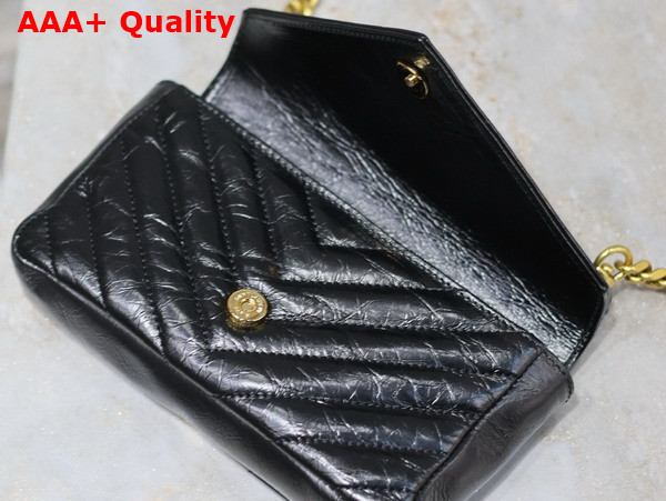 Saint Laurent College Mini in Shiny Leather Black Replica