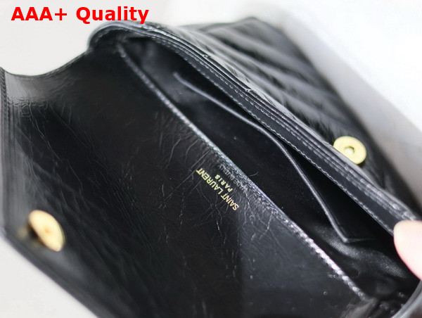 Saint Laurent College Mini in Shiny Leather Black Replica