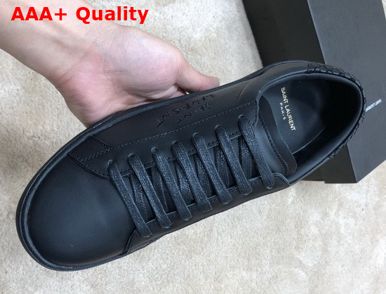 Saint Laurent Court Classic Sl 06 Embroidered Sneakers in Black Smooth Leather Replica