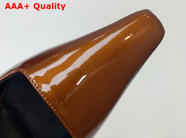 Saint Laurent Dune Slingback Pumps in Wood Patent Leather Replica