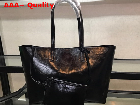 Saint Laurent EW Shopping Bag in Black Vintage Leather Replica