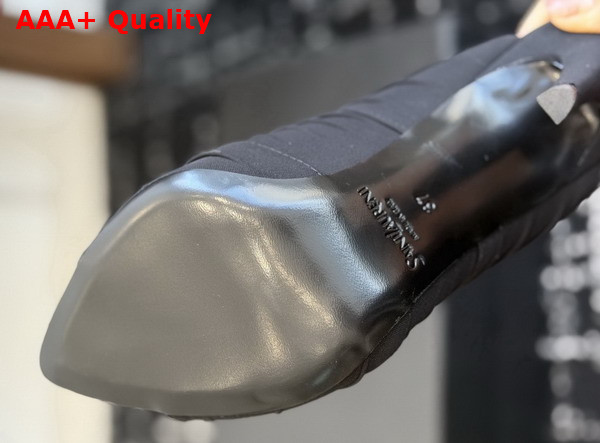 Saint Laurent Emilie Mules in Black Satin Crepe Replica