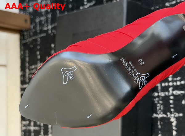 Saint Laurent Emilie Mules in Red Satin Crepe Replica