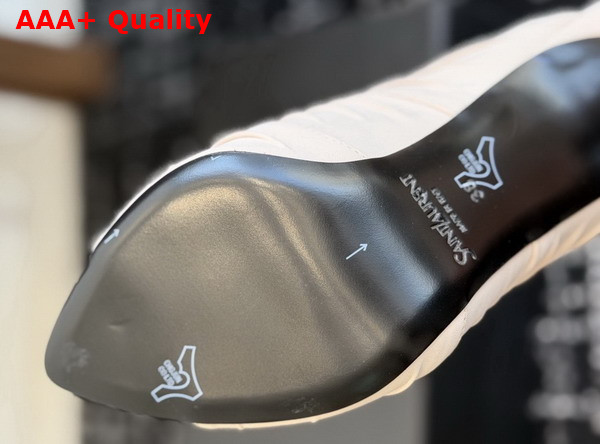 Saint Laurent Emilie Mules in White Satin Crepe Replica