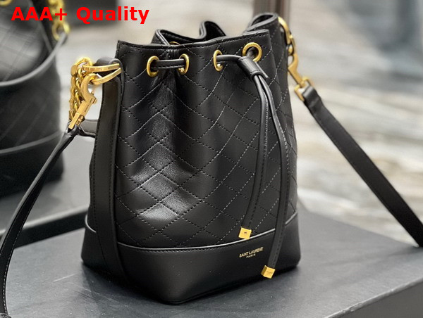 Saint Laurent Emmanuelle Small Bucket Bag in Black Quilted Lambskin Replica