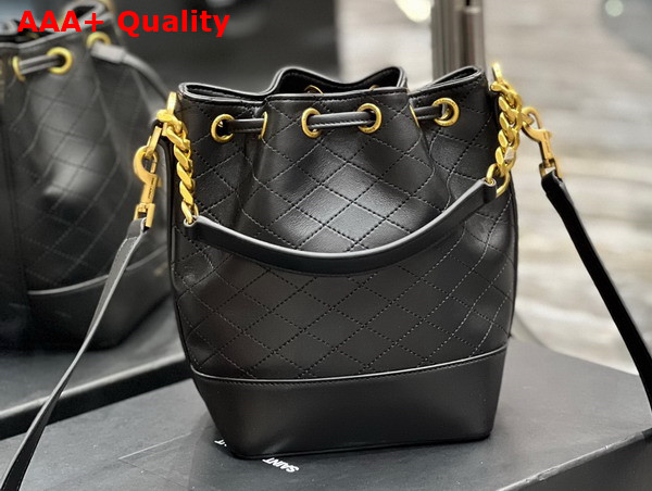 Saint Laurent Emmanuelle Small Bucket Bag in Black Quilted Lambskin Replica