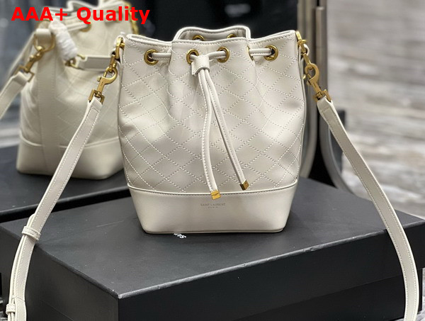 Saint Laurent Emmanuelle Small Bucket Bag in Quilted Lambskin Antique Vintage Replica