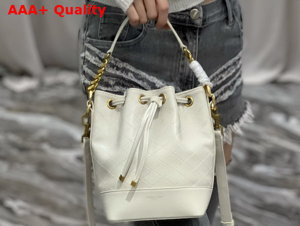 Saint Laurent Emmanuelle Small Bucket Bag in Quilted Lambskin Antique Vintage Replica