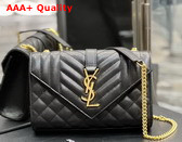 Saint Laurent Envelope Small Bag in Mix Matelasse Grain de Poudre Embossed Leather Black Replica