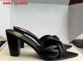 Saint Laurent Franciane Mules in Black Smooth Leather Replica