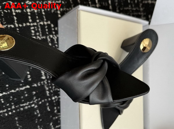 Saint Laurent Franciane Mules in Black Smooth Leather Replica