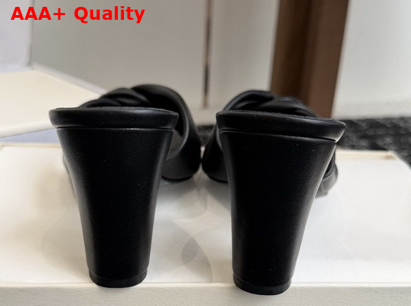 Saint Laurent Franciane Mules in Black Smooth Leather Replica