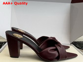Saint Laurent Franciane Mules in Burgundy Smooth Leather Replica