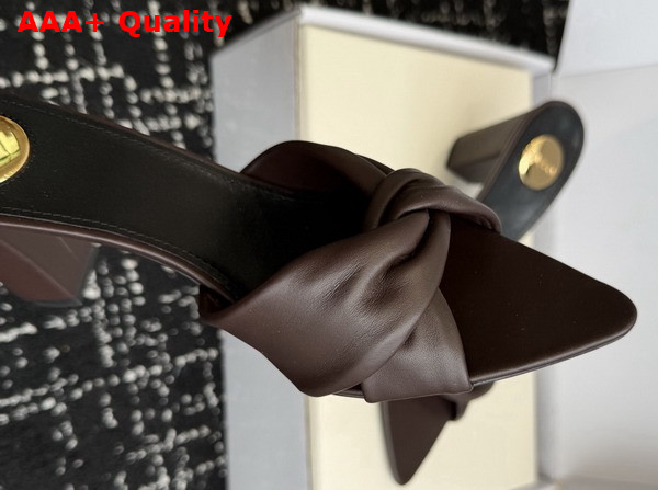 Saint Laurent Franciane Mules in Chocolate Smooth Leather Replica