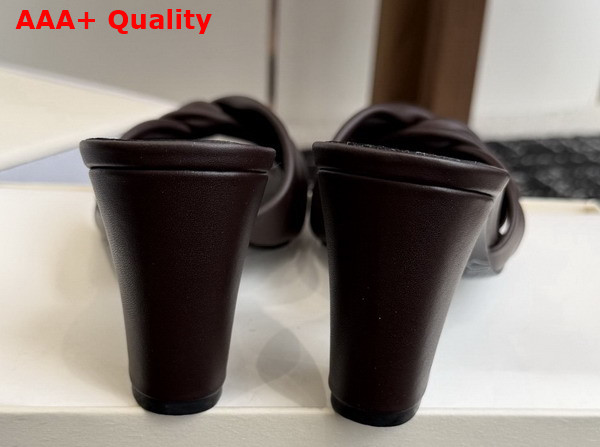 Saint Laurent Franciane Mules in Chocolate Smooth Leather Replica