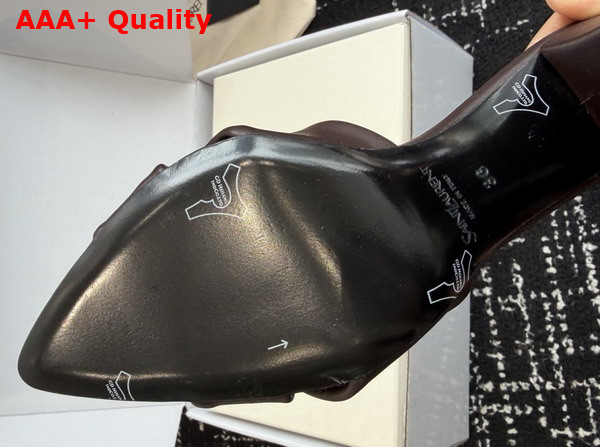 Saint Laurent Franciane Mules in Chocolate Smooth Leather Replica