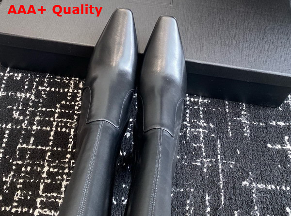 Saint Laurent Francoise Boots in Black Smooth Leather Replica