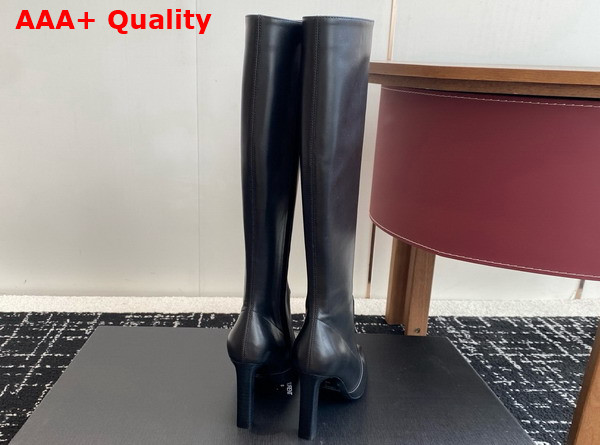 Saint Laurent Francoise Boots in Black Smooth Leather Replica