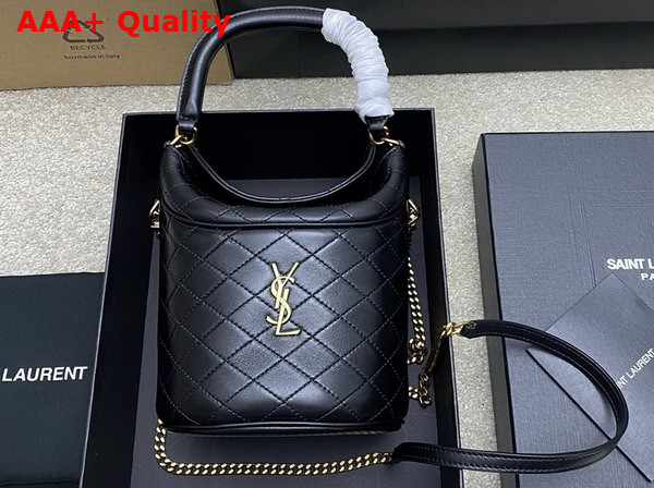 Saint Laurent Gaby Bucket Bag in Black Lambskin Replica
