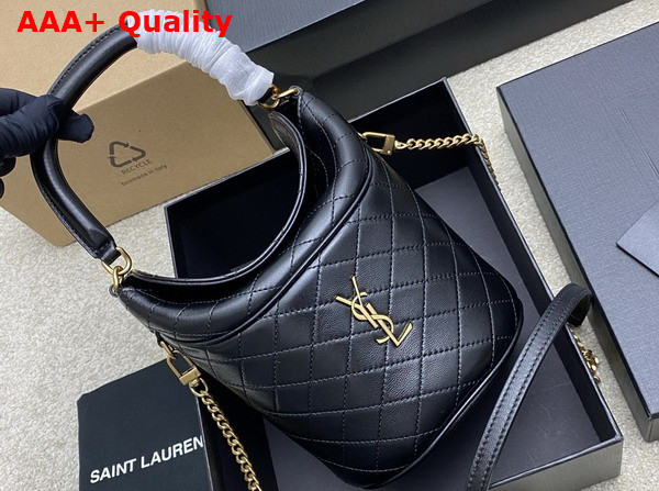 Saint Laurent Gaby Bucket Bag in Black Lambskin Replica