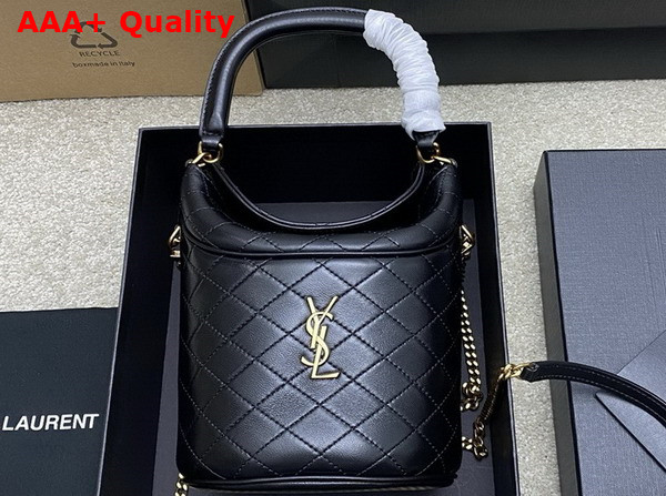 Saint Laurent Gaby Bucket Bag in Black Lambskin Replica