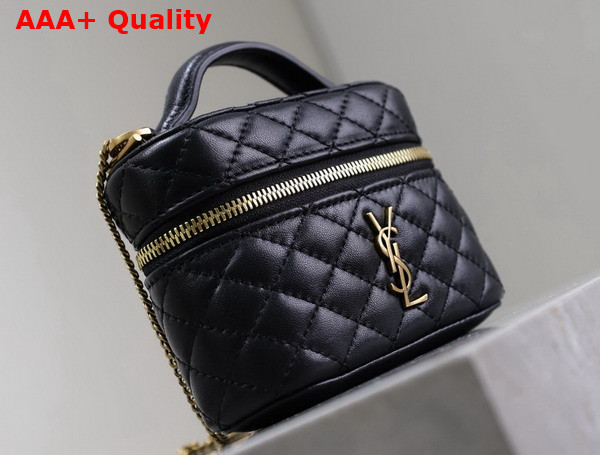 Saint Laurent Gaby Micro Vanity Bag in Black Lambskin Replica
