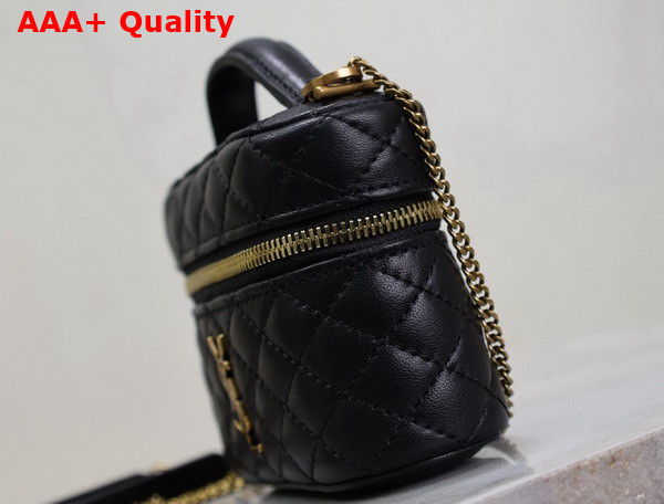 Saint Laurent Gaby Micro Vanity Bag in Black Lambskin Replica
