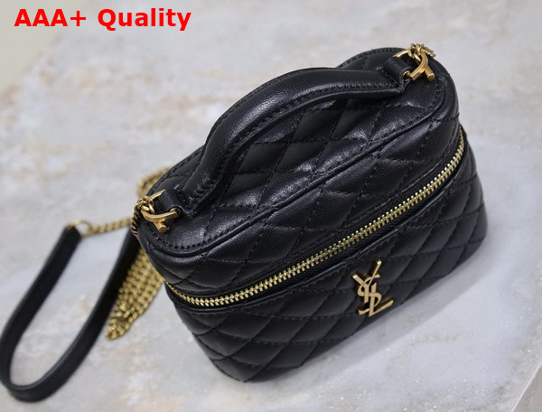 Saint Laurent Gaby Micro Vanity Bag in Black Lambskin Replica